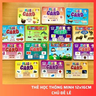 Thẻ học thông minh - Flashcard 1 chủ đề lẻ kích thước 12 x 16 cm cho bé từ 0-6 tuổi nhận biết TGXQ