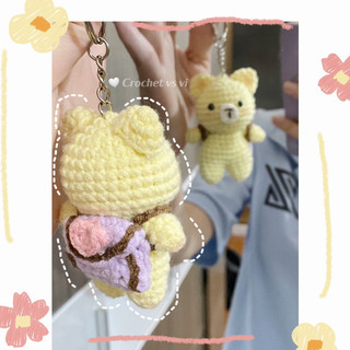 Móc khoá gấu đeo balo bằng len 🐻 |ảnh shop chụp|
