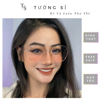 K94 gọng kính nữ lục giác má hồng siu xinh
