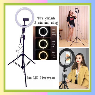 Đèn Livestream size 26 30 36 45 cm và chân 2m1 Hỗ Trợ Chụp Ảnh Make up Trang Điểm nhiều Chế Độ Sáng ACNOS