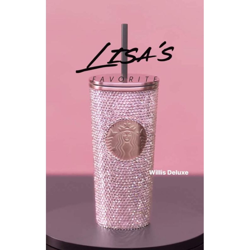 Bình giữ nhiệt Starbucks Blackpink, bình giữ nhiệt 750ml hàng loại 1, ly đá gai hồng full box siêu đẹp