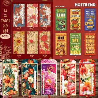 Bao lì xì tết 2024 cán màng combo bao lì xì hoa lá giấy c150 cao cấp lì xì tết 2024 - lì xì hottrend ngộ nghĩnh