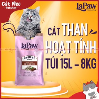 [Hỏa Tốc] Cát LAPAW Cho Mèo Siêu Khử Mùi - Cát Than Hoạt Tính Túi 15L(8kg)