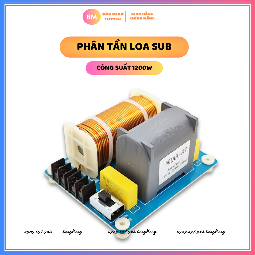 [Giá 1 mạch] Phân tần loa Sub Weah-87 công suất 1200w có thể sử dụng cho loa Sub hơi 30, sub 40, sub 50
