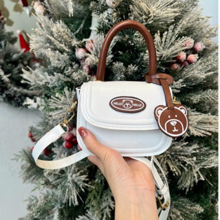 [ MINI ] Túi Xách Da pu Gấu Hoạt Hình Phối Dây Da Đeo Vai Sành Điệu Cho Bé