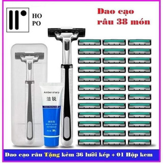 DAO CẠO RÂU 1 Bộ 36 Lưỡi Kép cực sắc + Tặng kem cạo râu