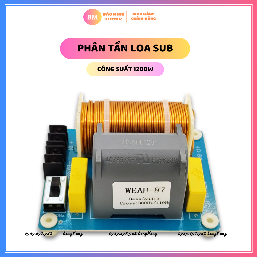 [Giá 1 mạch] Phân tần loa SUB Weah-87 nhập khẩu cao cấp | Mạch cắt loa Sub hơi Bass 30, 40, 50 công suất 1200W