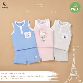 MOON bộ ba lỗ hàng xả lẻ size cho bé