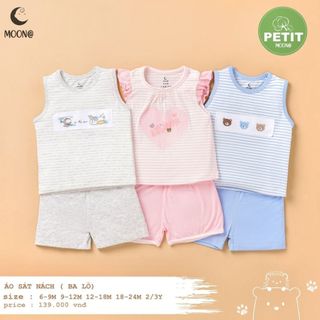 MOON bộ ba lỗ hàng xả lẻ size cho bé