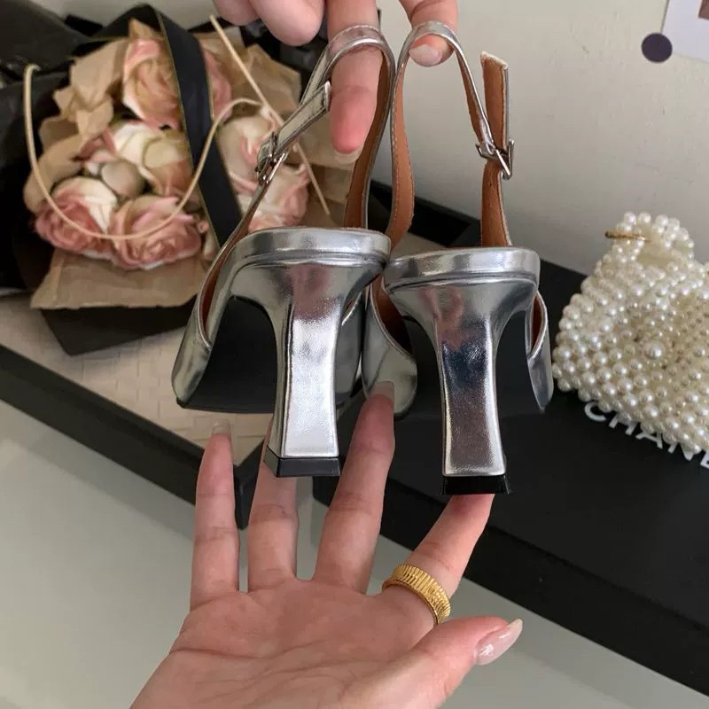 ORDER 🌿 Giày da trơn quai hậu mũi nhọn gót dẹt 5cm 35-39