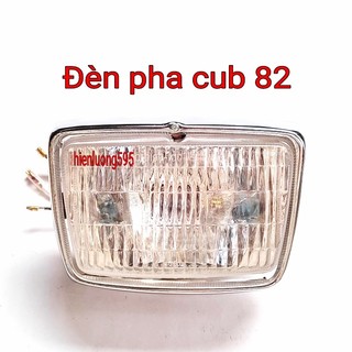 Bộ đèn pha xe Cub 82 (Bộ gồm: vành đèn sắt, chóa, kiếng, bóng, đui đèn)