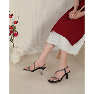 Giày cao gót nữ hậu SOBINAA Heels phiên bản gót cao 7cm, dễ mang thiết kế đính đá sang trọng | FULL BOX | HÀNG XUẤT