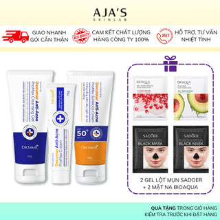 Combo giảm mụn, sáng da Decumar ProMax Anti-Acne giảm thâm, sẹo (Sữa rửa mặt 100g + Kem mụn 15g + Kem chống nắng 50g)