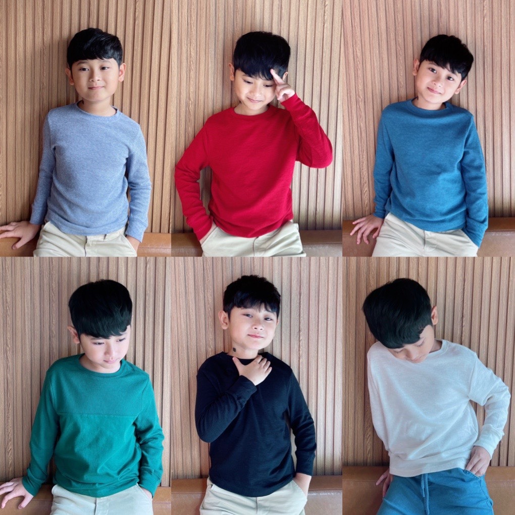 Áo dài tay bé trai size đại chất cotton len xuất dư xịn siêu đẹp Dragon Kids