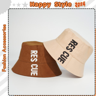 Mũ bucket Nón tai bèo vành tròn thêu chữ Rescue chất kaki Ulzzang form unisex nam nữ N13 - Happy Style
