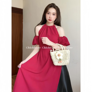 Áo dài yếm đỏ + quần đen - Chitchitstore