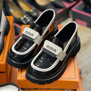 Giày Lười Oxford Móc C Hàn quốc LOAFER Ulzzang Da bóng/mờ Đế Cao 6cm dáng Lolita mới đẹp hot thời trang