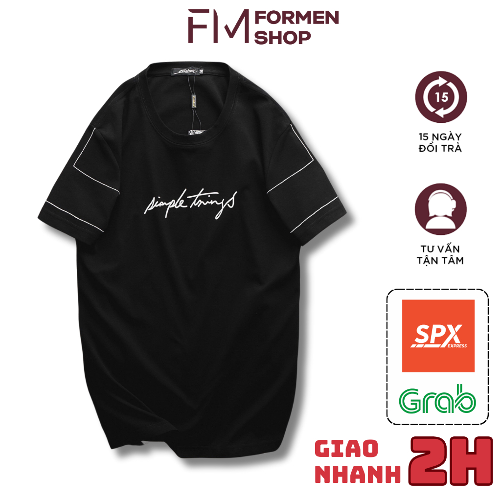 Áo thun cổ tròn nam FM Simple Tshirt, chất thun cotton cao cấp - FORMEN SHOP - FMPS234