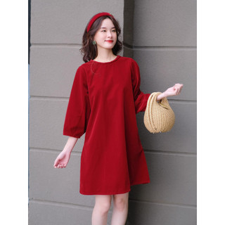 Cotton GUU | Đầm Nhung A Tay Cut Out Luly