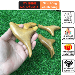 Dụng cụ massage day ấn huyệt gỗ Bách thơm mát hình chim Én