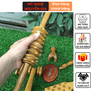Dụng cụ massage đa năng đầu, cổ,  lưng, chân, tay bằng gỗ thơm tạo cảm giác thư thái dễ chịu đánh tan cơn đau nhức mỏi