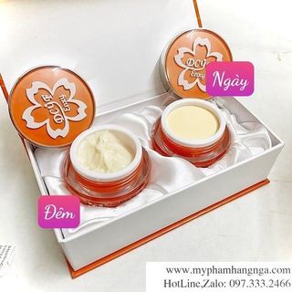 Bộ kem mờ nám, tàn nhang, dưỡng trắng da enxy 2in1 hàn quốc