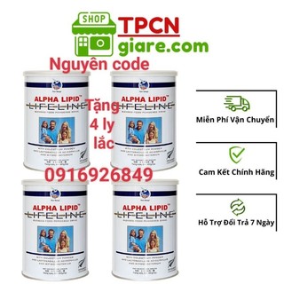 Combo 4 lon sữa,tặng 4 lysữa non alpha lipid lifeline 450g newzealand
