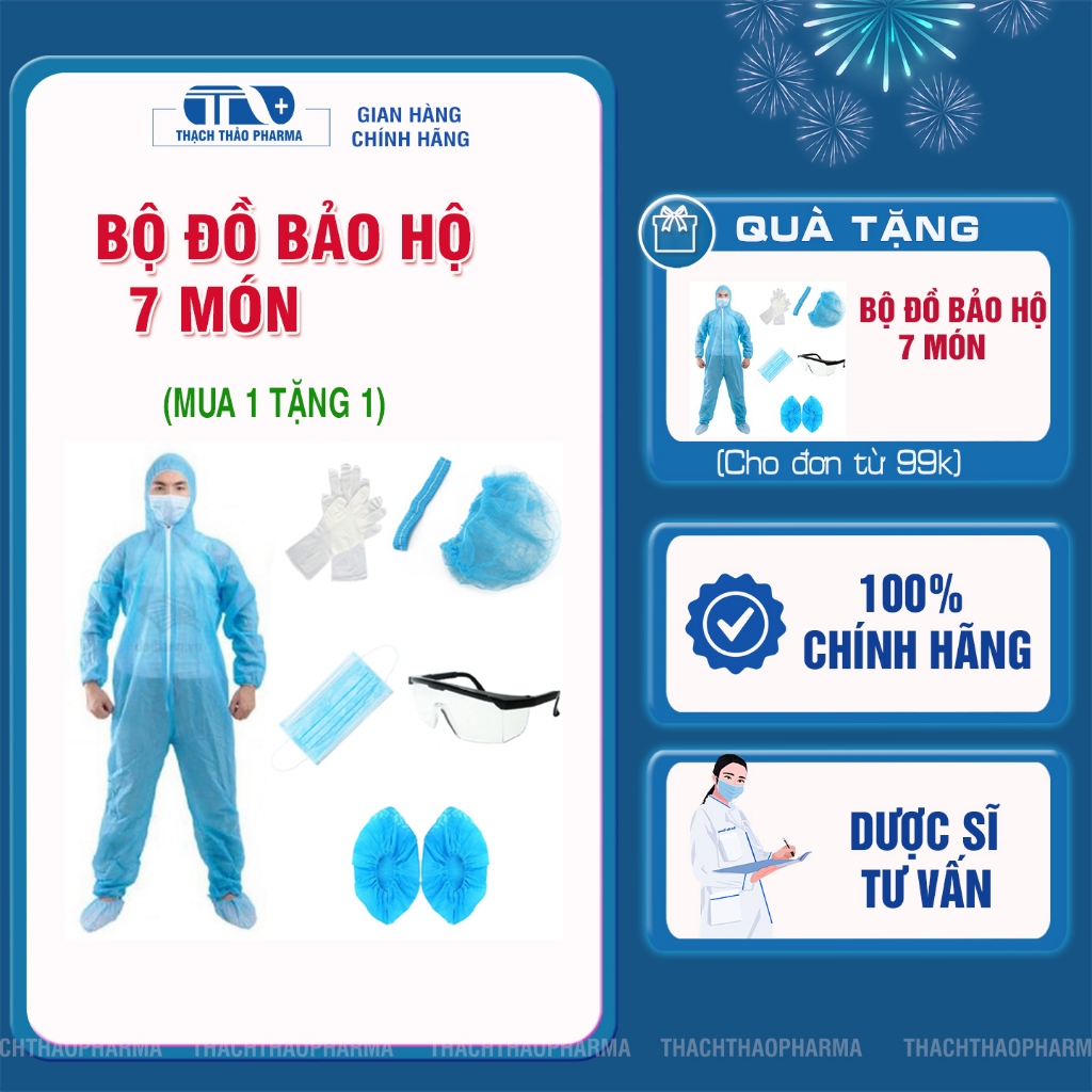 BỘ TRANG PHỤC BẢO HỘ, PHÒNG DỊCH SET 7 MÓN
