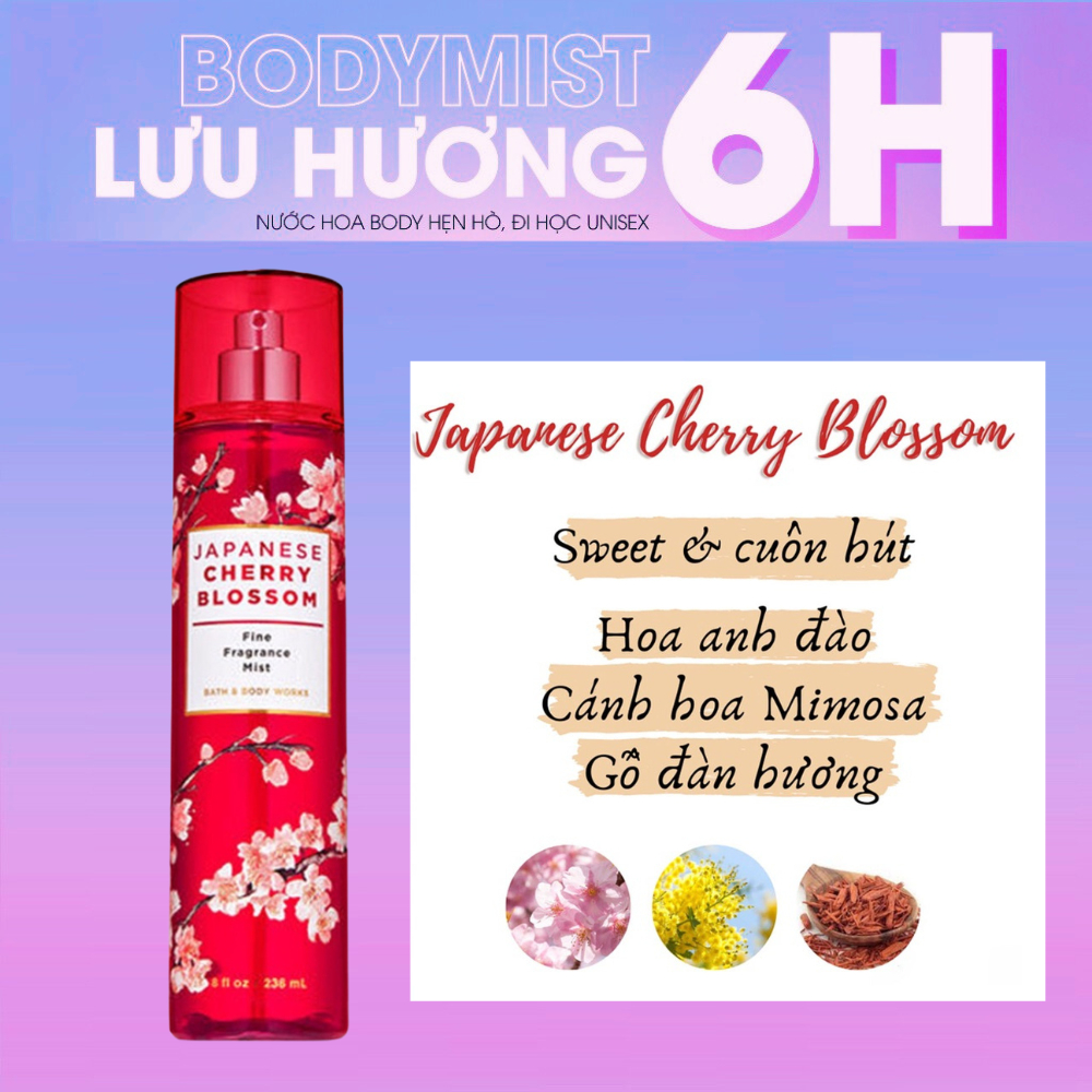 Xịt Body mist Japanese Cherry Blossom xịt thơm toàn thân - xitbodymist