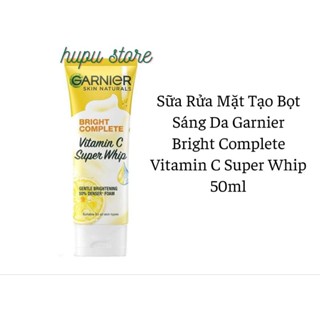 [Date 2027] Sữa rửa mặt tạo bọt Garnier Bright Complete Vitamin C Whip Foam sáng da 50ml