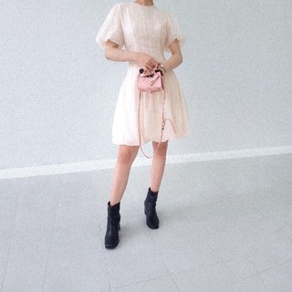 CASON - Đầm tơ tay bồng Hailey