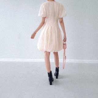 CASON - Đầm tơ tay bồng Hailey