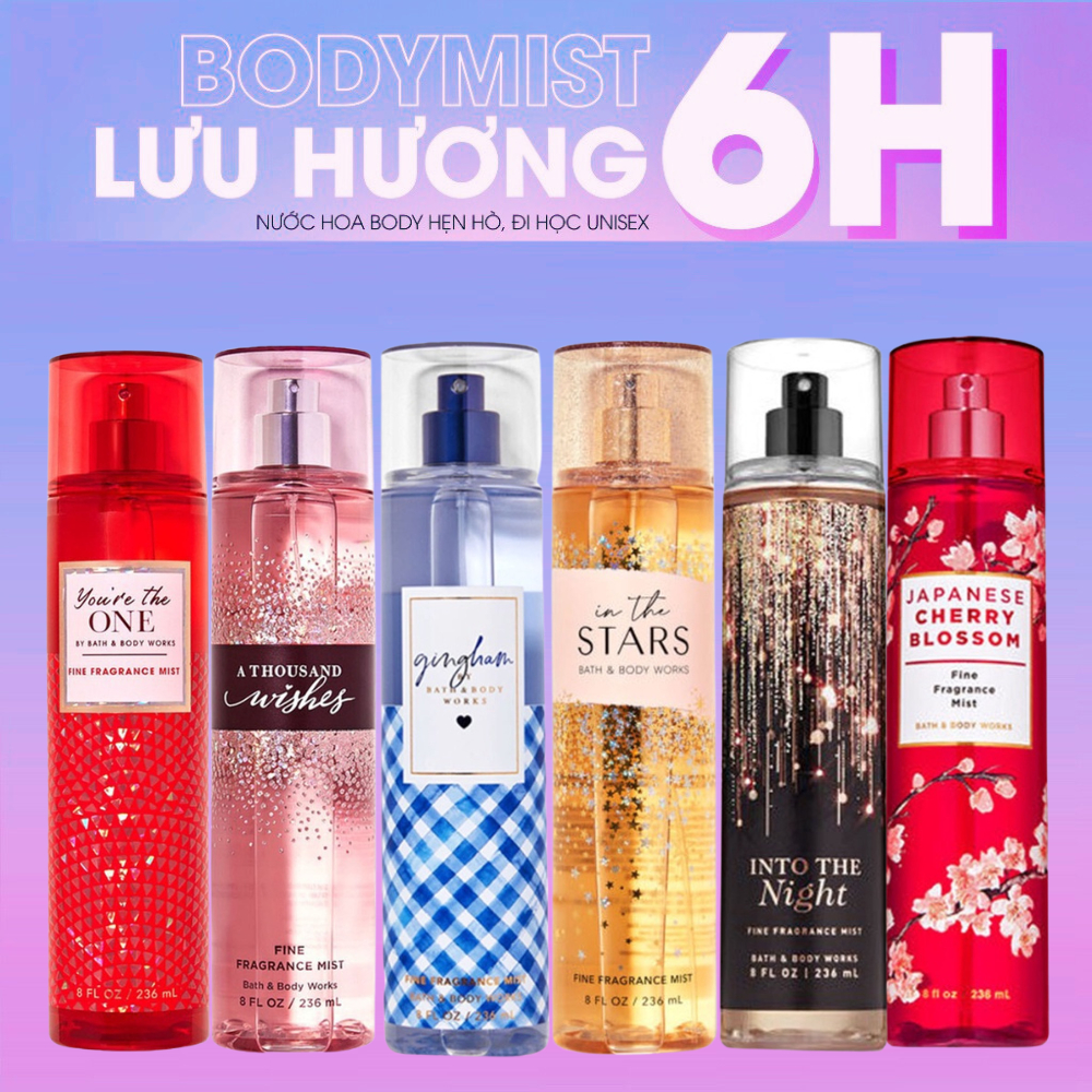 Xịt Body mist Bath And Body Works, Victoria Secret xịt thơm toàn thân hương nước hoa - xitbodymist
