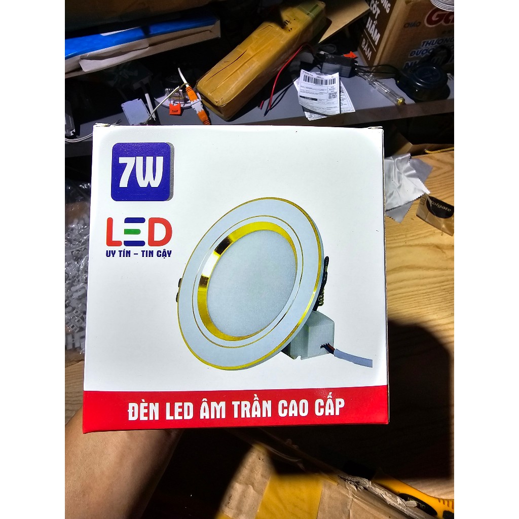 Vỏ đèn led âm trần 7w phi 90