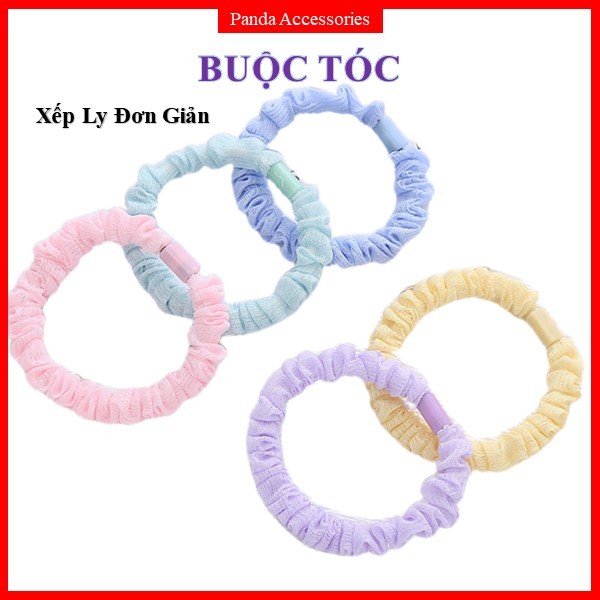 Dây cột tóc, buộc tóc Scrunchies xếp ly đơn giản BT005