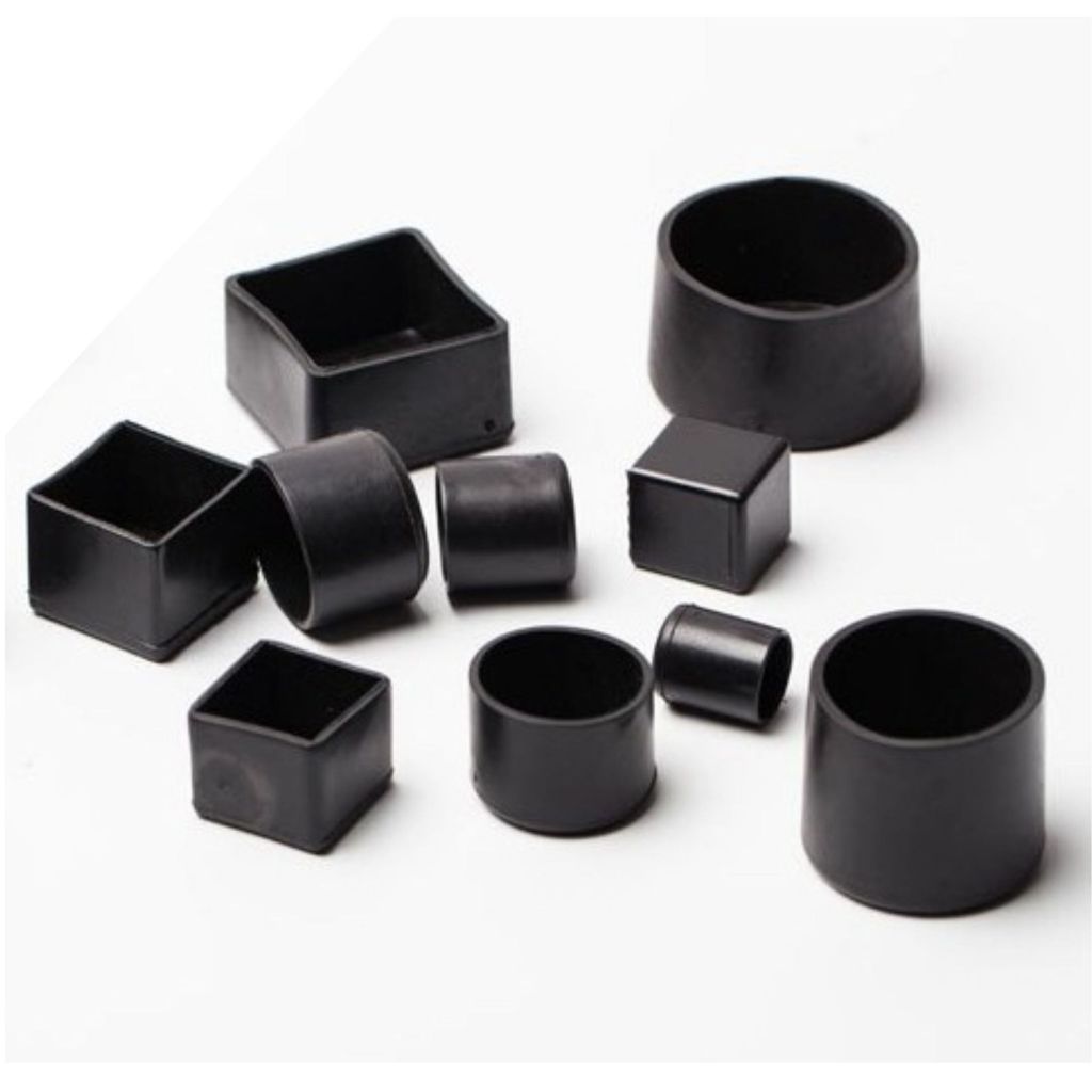 Combo 4 Bọc chân ghế cao su đen, nút bịt ngoài sắt hộp chống trượt, chống chầy sước đủ kích thước