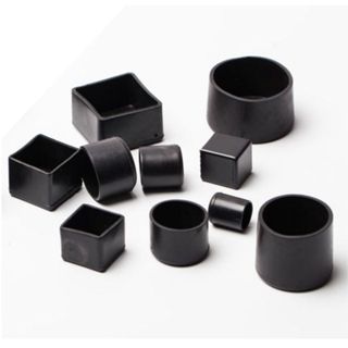 Combo 4 Bọc chân ghế cao su đen, nút bịt ngoài sắt hộp chống trượt, chống chầy sước đủ kích thước