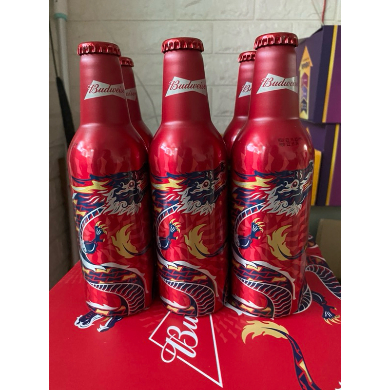 Lốc 6 chai Bia Budweiser 355ml phiên bản tết rồng date 11/2024