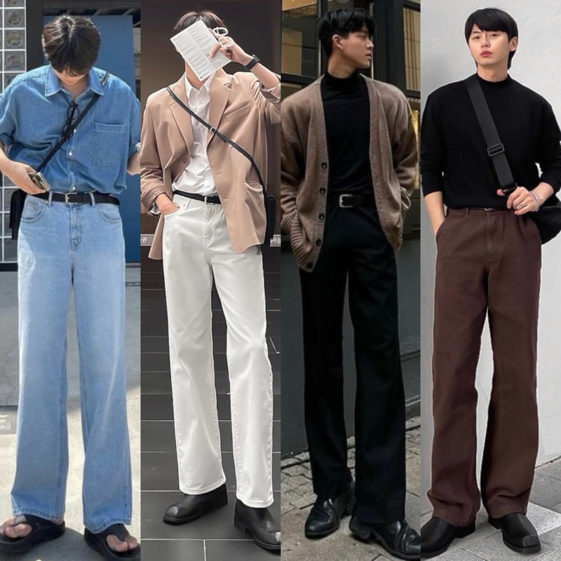 [FULL MÀU] QUẦN JEANS TRẮNG/ĐEN BAGGY TRƠN  (VẢI CAO CẤP) - FORM BAGGY SUÔNG ỐNG RỘNG BASIC NAM NỮ HALO KAKI | BigBuy360 - bigbuy360.vn