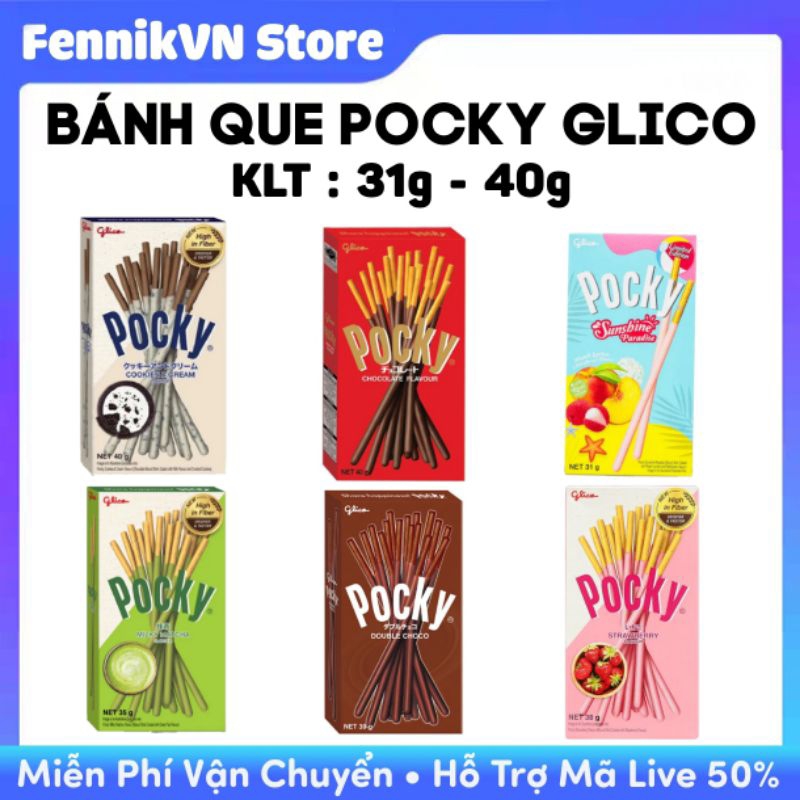 Bánh Que Pocky Glico -  Hộp 31g - 40g / 6 Vị Lựa Chọn