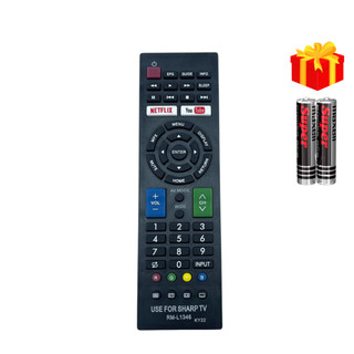 Remote điều khiển tivi sharp mã 03 rm-l1346, điều khiển tv sharp - tặng kèm pin - gdct