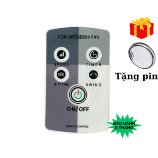 Remote điều khiển quạt mitsubishi, dùng cho quạt cây và quạt treo tường - tặng kèm pin - gdct