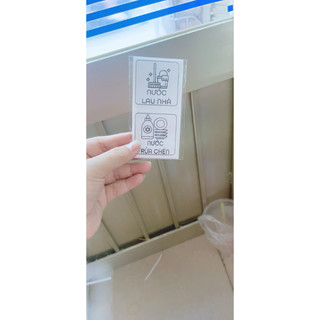 [ Bộ 8 tem ] Tem dán dụng cụ nhà VS 5x5cm Tem nhiệt