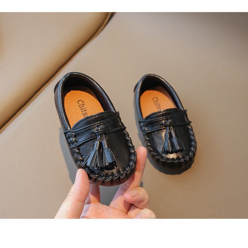 Giày Lười Da Trẻ Em Sz 21-35