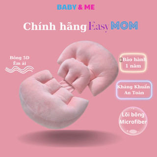Gối bầu cánh tiên chính hãng EASYMOM, gối cánh tiên kê bụng bầu 3 cánh vải nhung