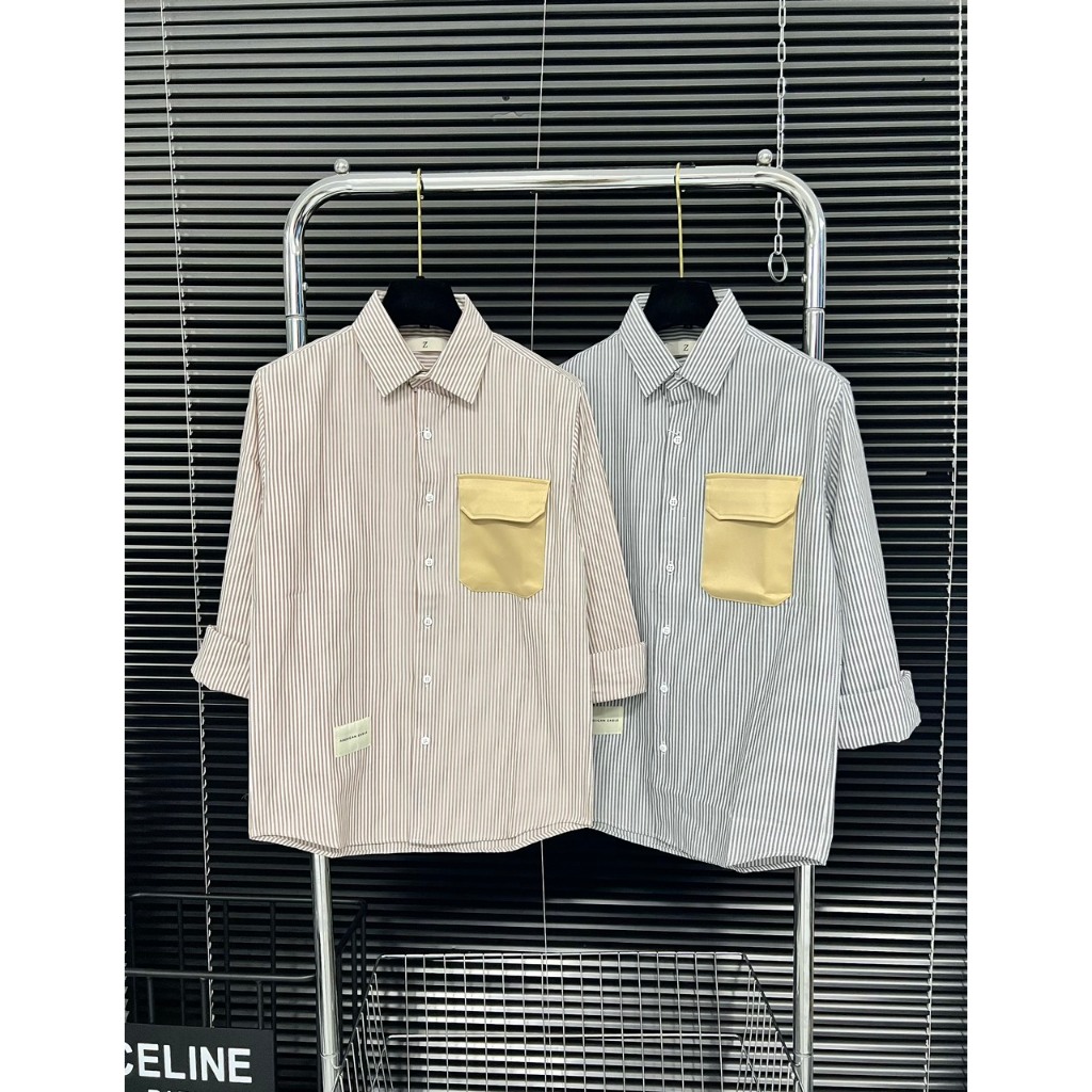 Áo sơ mi Sọc Mango siêu đẹp cực dễ phối đồ, phong cách Hàn Quốc chất liệu lụa kate không xù
