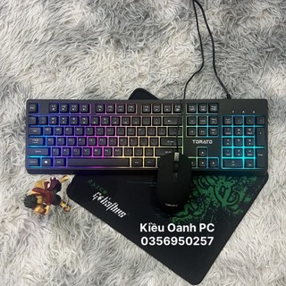 Combo bàn phím và chuột giả cơ tomato s100 led rgb , đủ màu đen trắng hồng