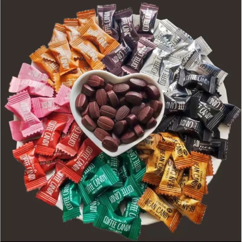 500G kẹo cafe không đường giảm cân, kẹo ngậm cafe ăn kiêng giảm cân mix 8 vị
