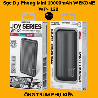Sạc dự phòng mini 10000mah wekome wp- 129 hỗ trợ sạc nhanh 2.1a, 2 cổng sạc tiện lợi