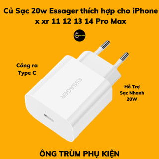 Củ Sạc 20w Essager thích hợp cho iPhone x xr 11 12 13 14 Pro Max